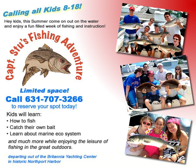 Flyer for Capt. Stu's Fishing Adventure kids camp