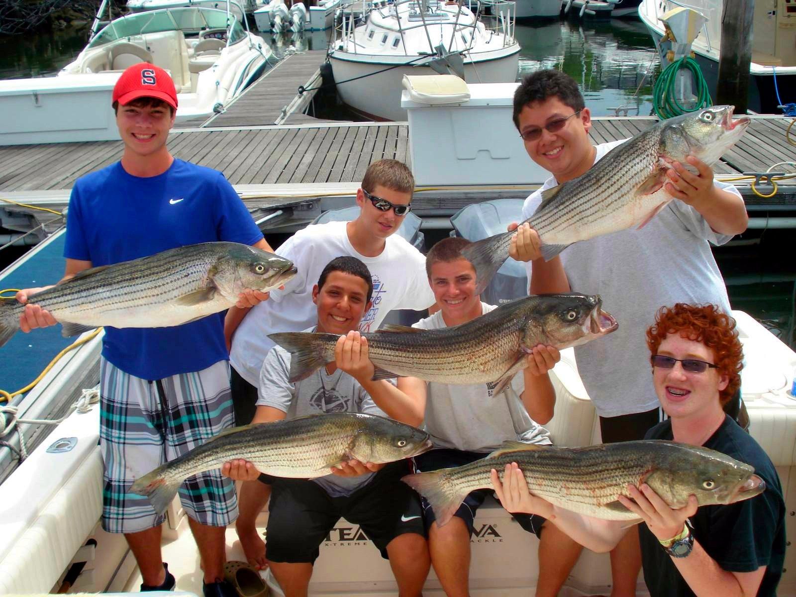 Kids fishing camp group aboard Sashimi