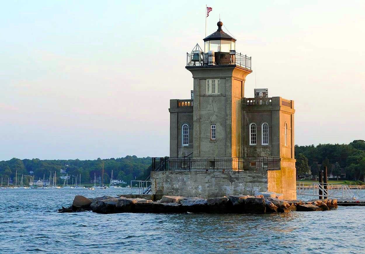 Huntington Lighthouse seen from the water
