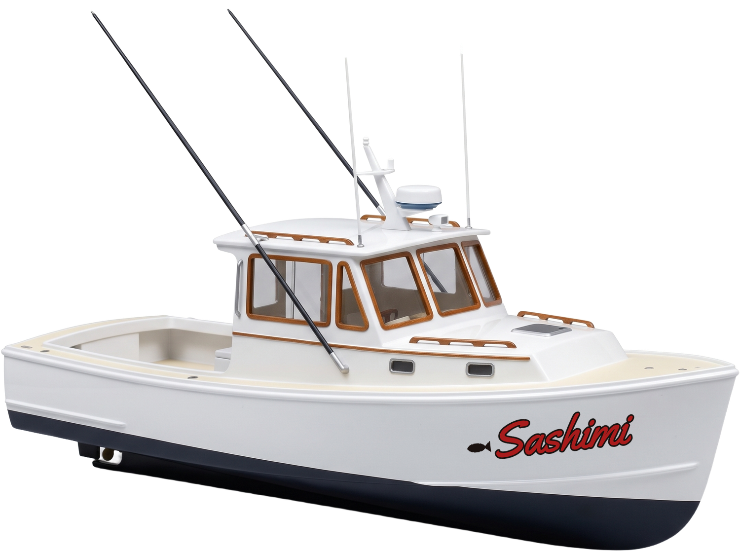 Scale model of Sashimi, the 36-foot Calvin Beal Down-Easter
